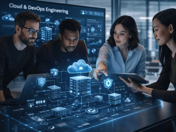 Leveraging platforms such as AWS, Google Cloud, and Microsoft Azure, we build scalable, automated, and resilient environments that accelerate deployment cycles, enhance reliability, and support continuous innovation.