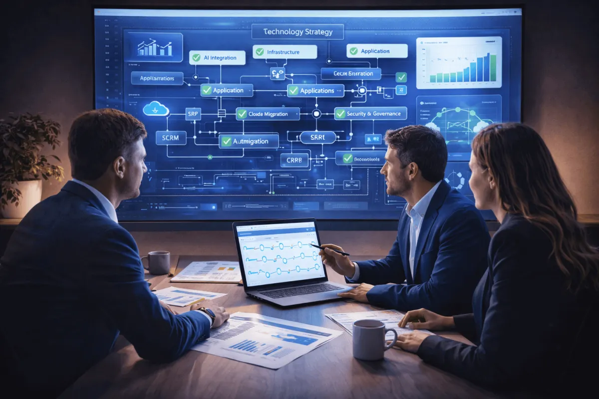 We provide strategic technology consulting that aligns digital infrastructure, system architecture, and innovation initiatives with long-term business objectives.